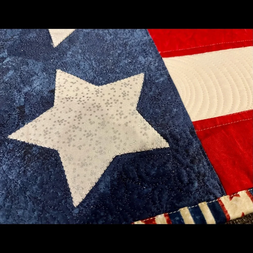 Custom made Patriotic Table Runner - Hand Made with Precision Stitching.